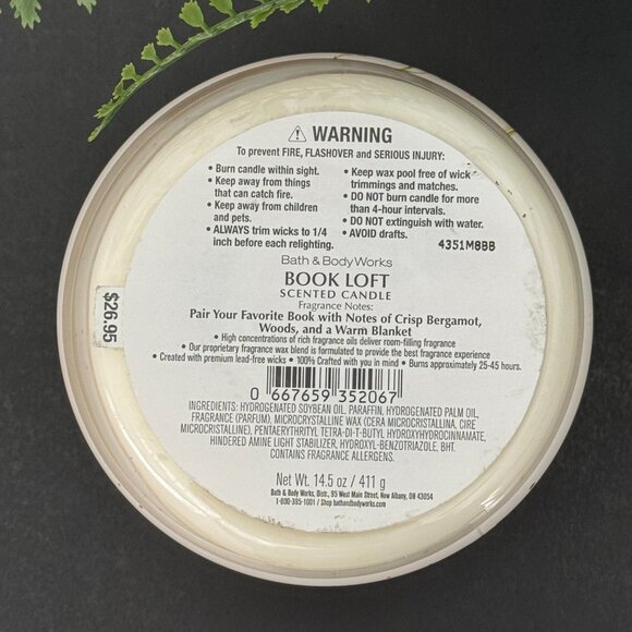 BBW Book Loft Bath & Body Works 3 Wick Candle - Picture 10 of 10